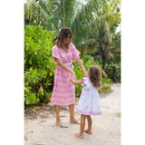 Serena Girl's Tassel Dress White Pink Frangipani, Pink