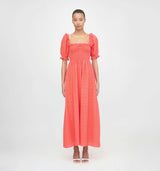 The Scarlett Nap Dress - Coral Daisy Broderie