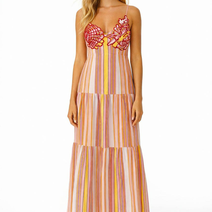 Taylor Candy Stripe Midi Dress