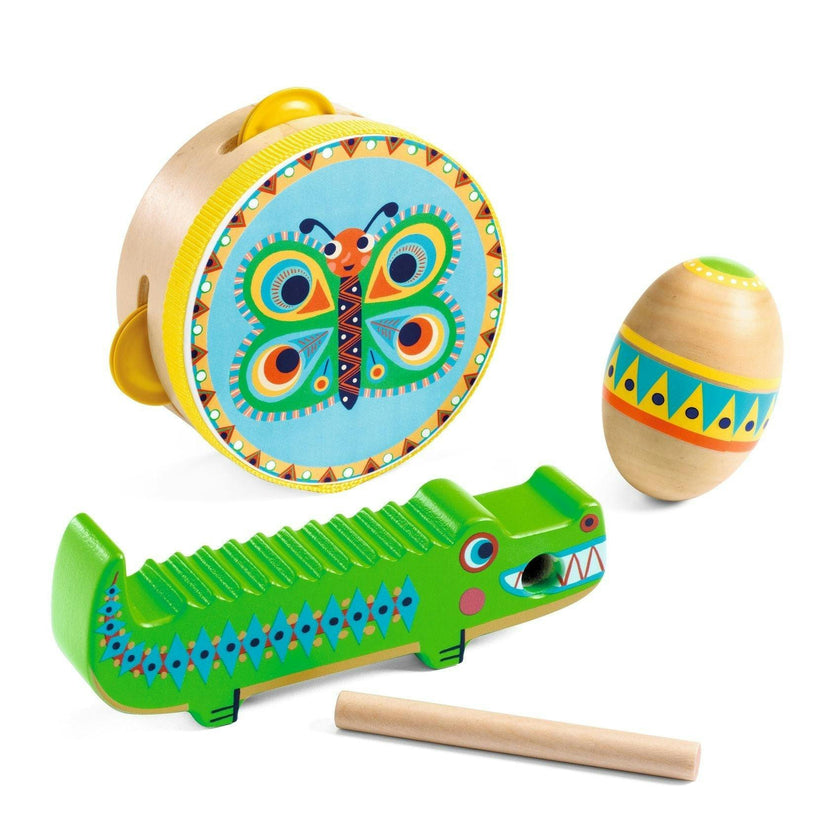 Animambo 3 Pc Set -Guiro,Maracas,Tambourine