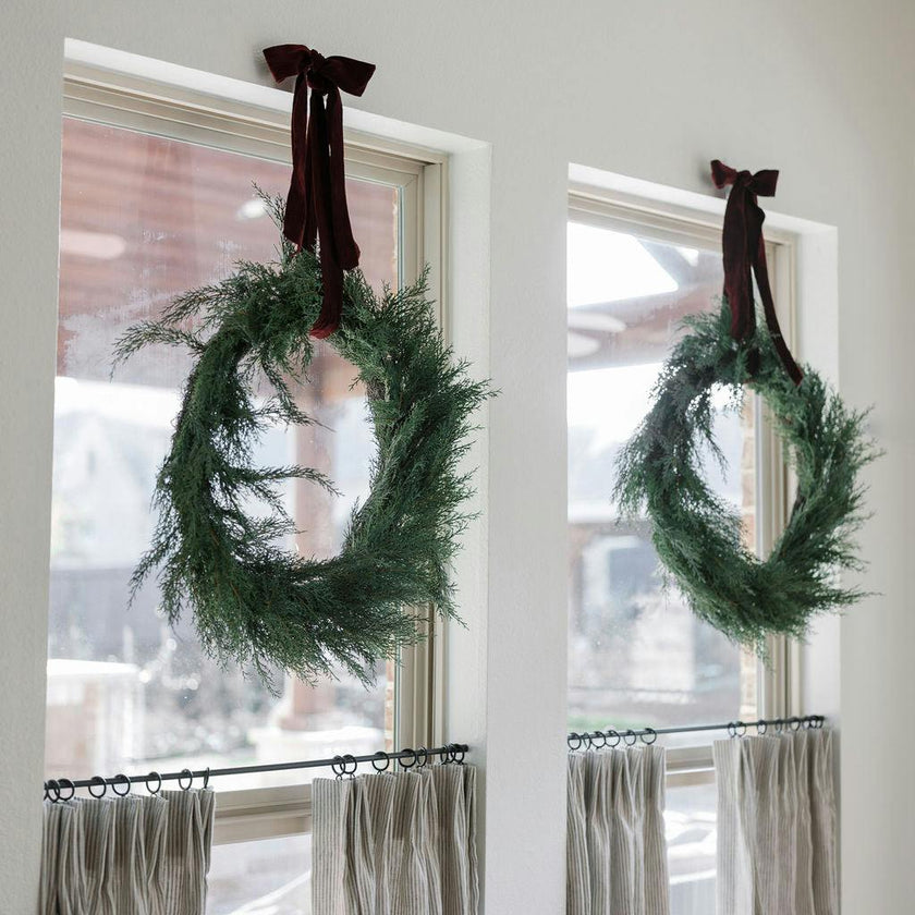 30" Faux Evergreen Cedar Wreath