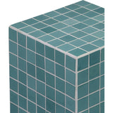 Callista 18" Modern Bohemian Ceramic Tiled Rectangle End Table