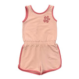 Girls Terry Romper in Peachy Blush