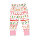 Gingerbread Fair Isle Pink - Bamboo - Long Sleeve Loungewear Set