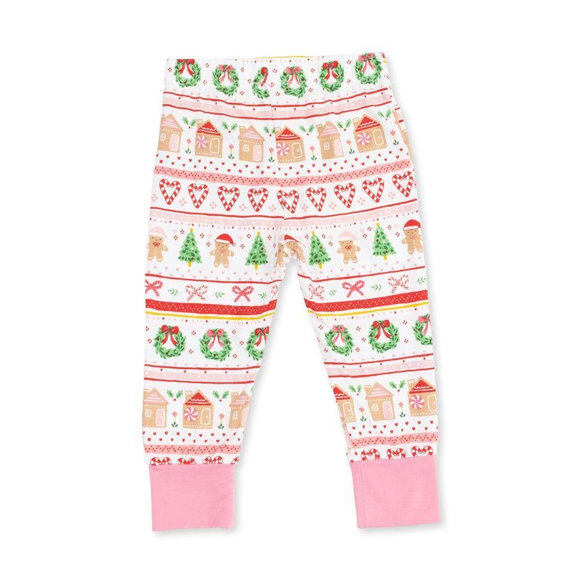 Gingerbread Fair Isle Pink - Bamboo - Long Sleeve Loungewear Set