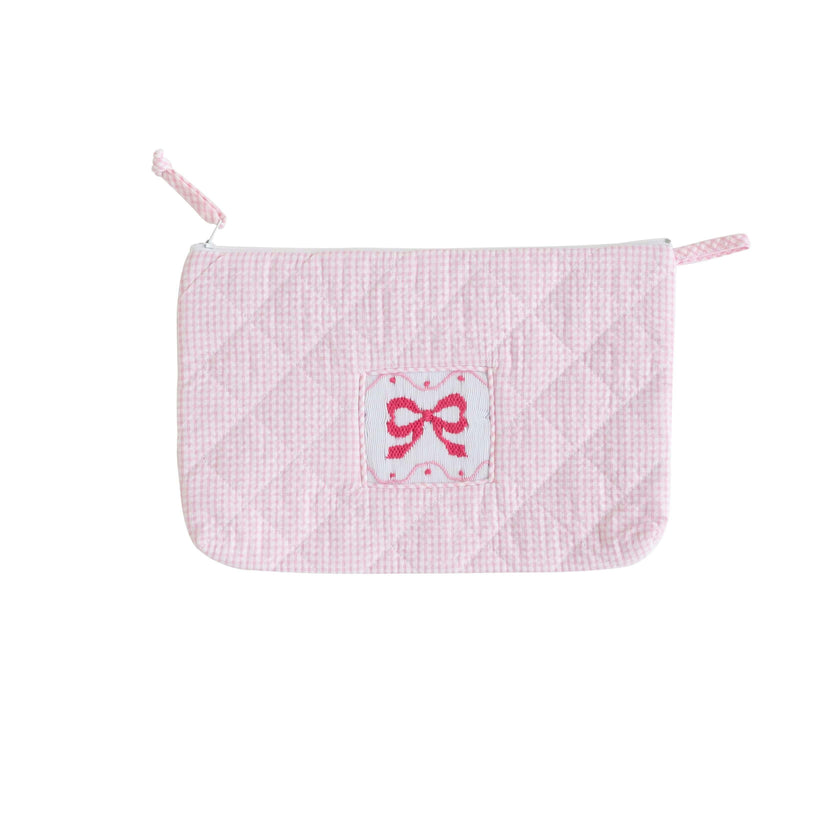 Quilted Luggage - Pink Bow
