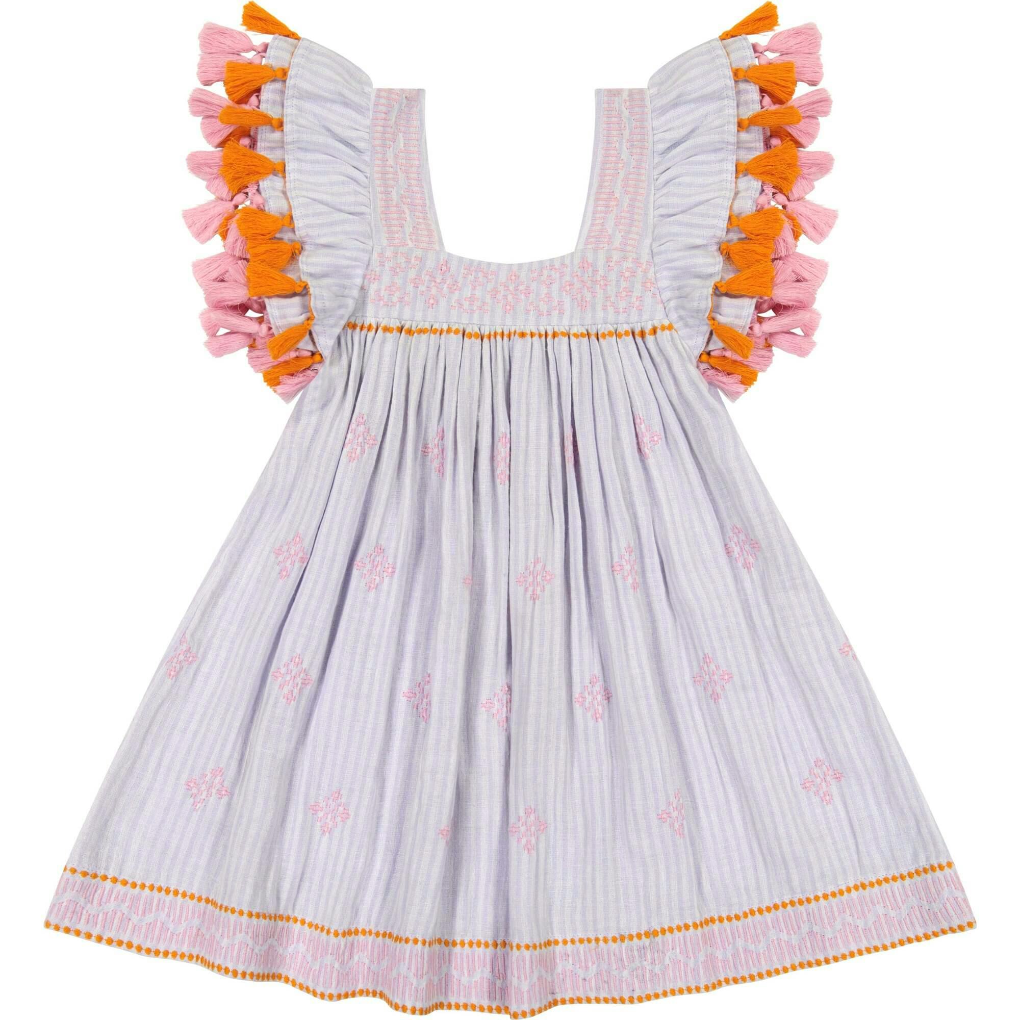 Serena Tassel Dress, Stripes