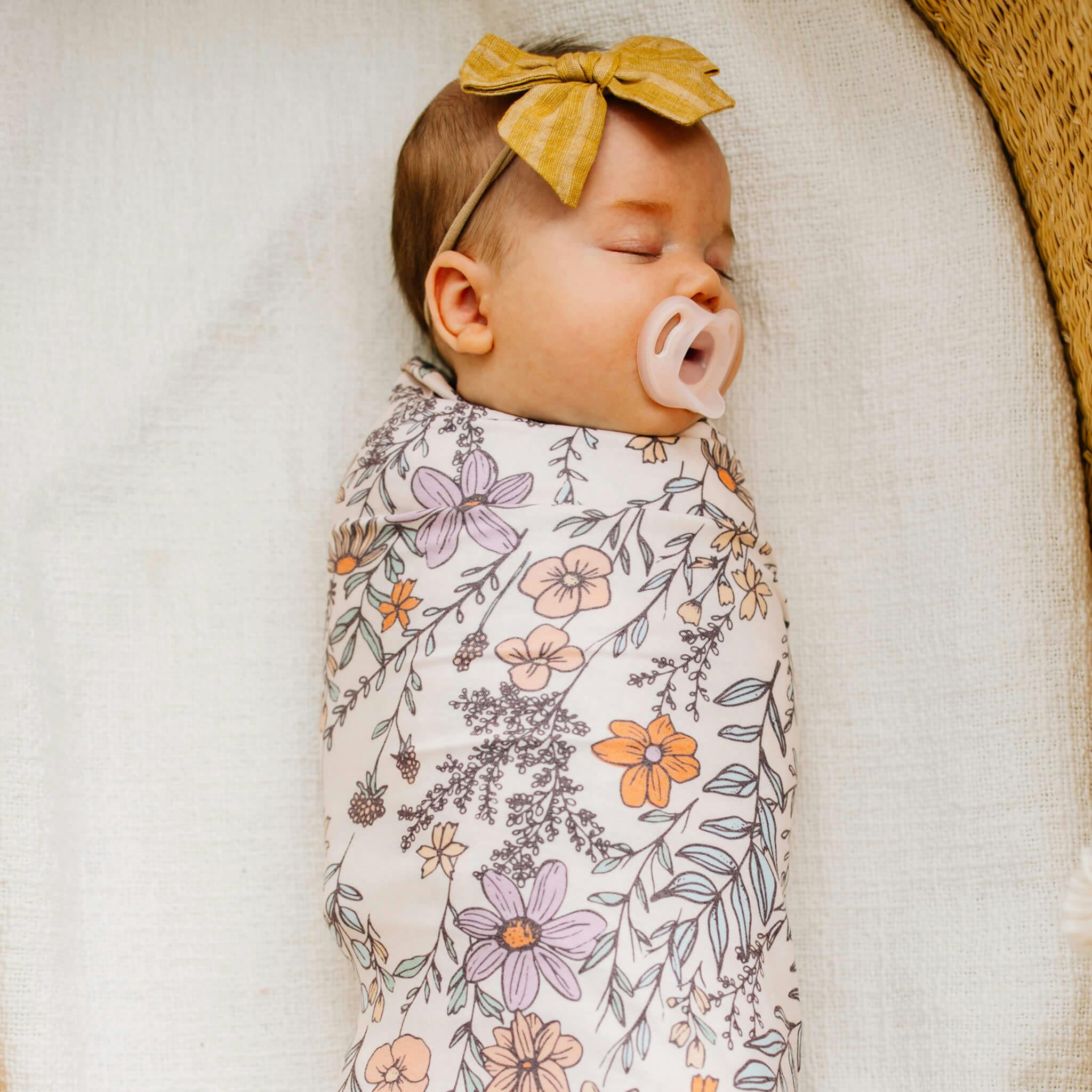 Knit Swaddle Blanket - Flora