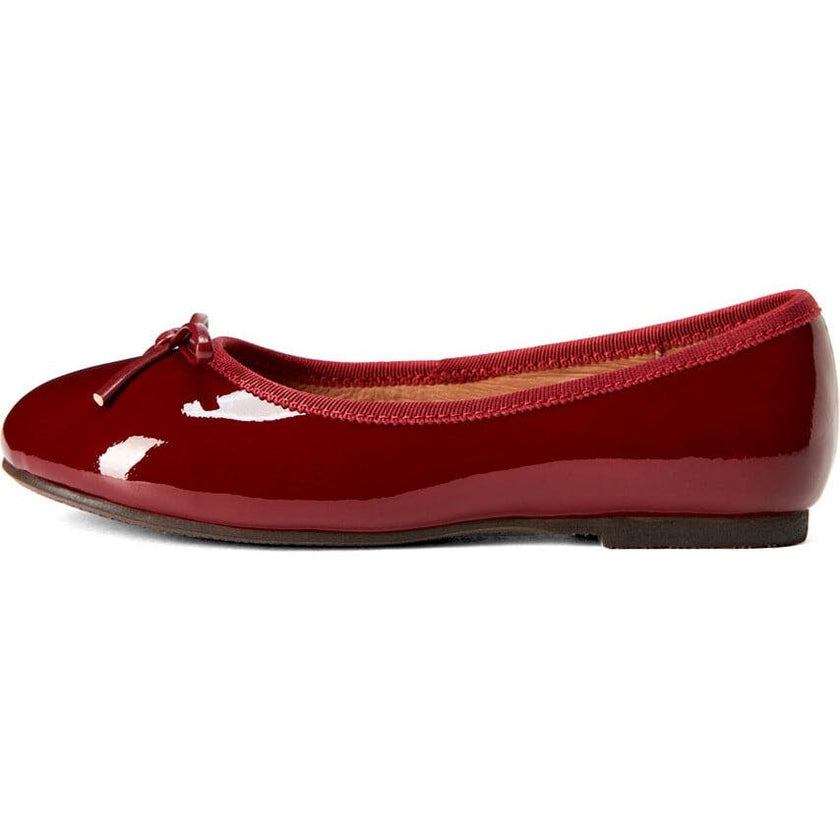 Fannie Glossy Leather Sweet Bow Ballet Flats