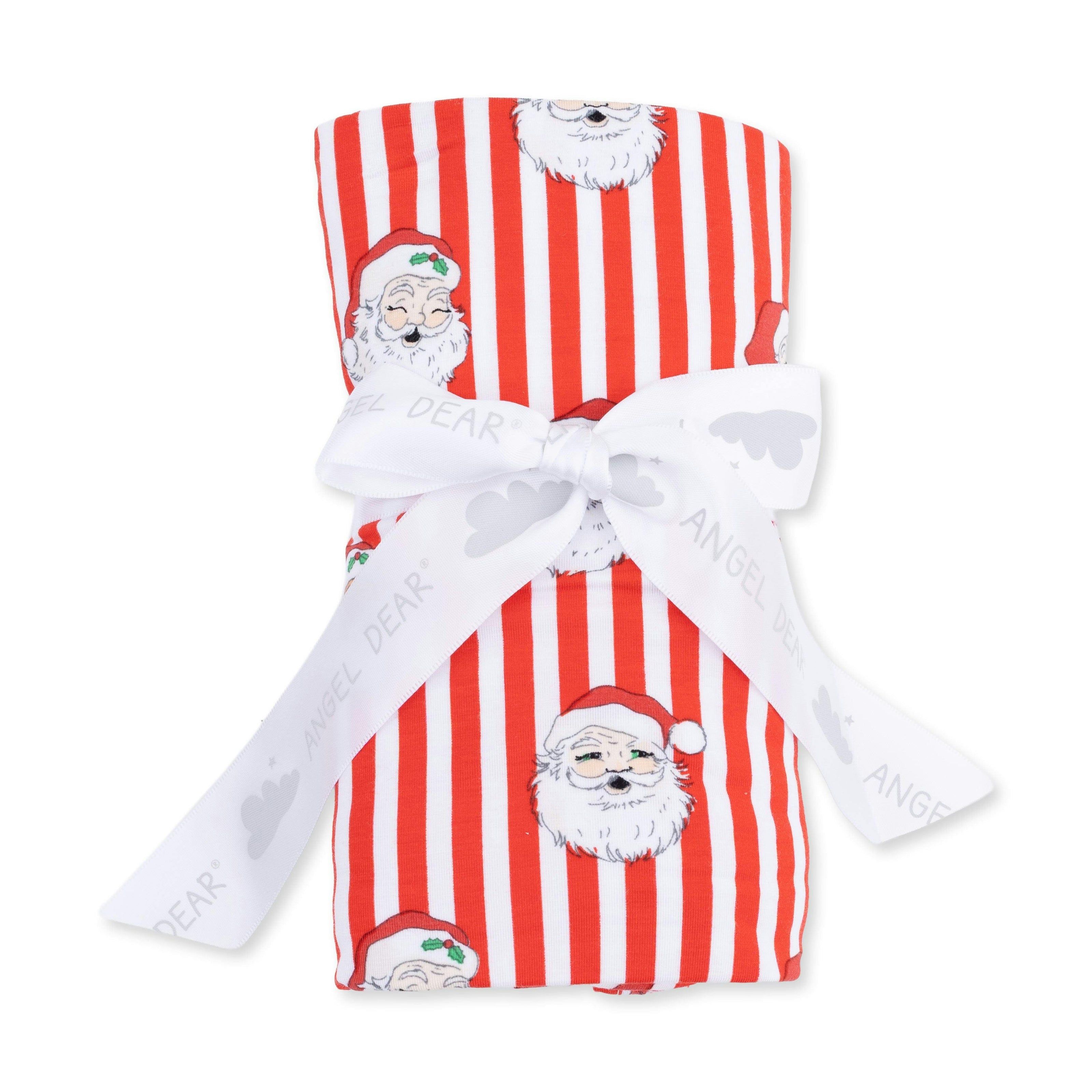 Vintage Santa Stripe - Bamboo - Swaddle Blanket