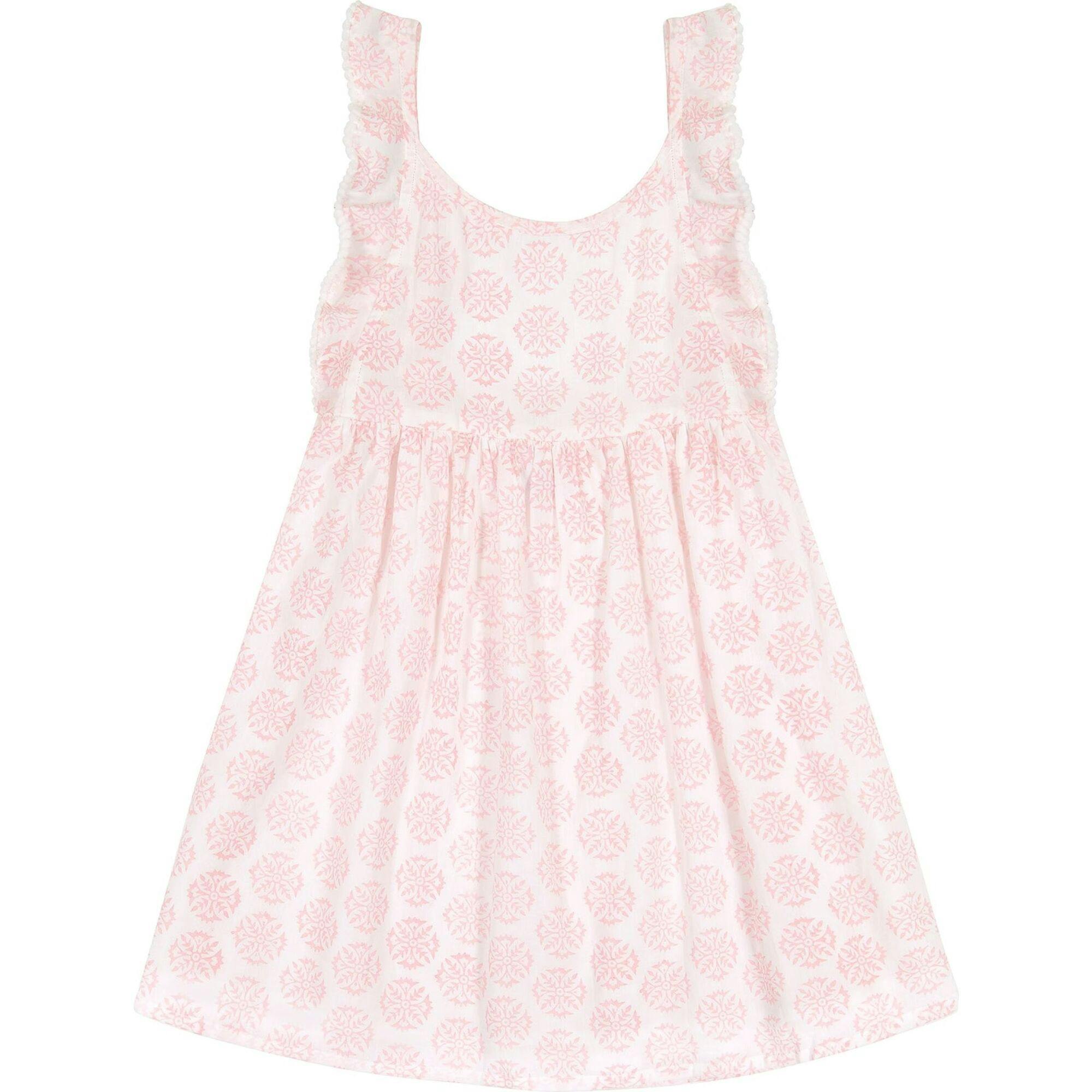 Daphne Star Print Flutter Sleeve Dress, Pink