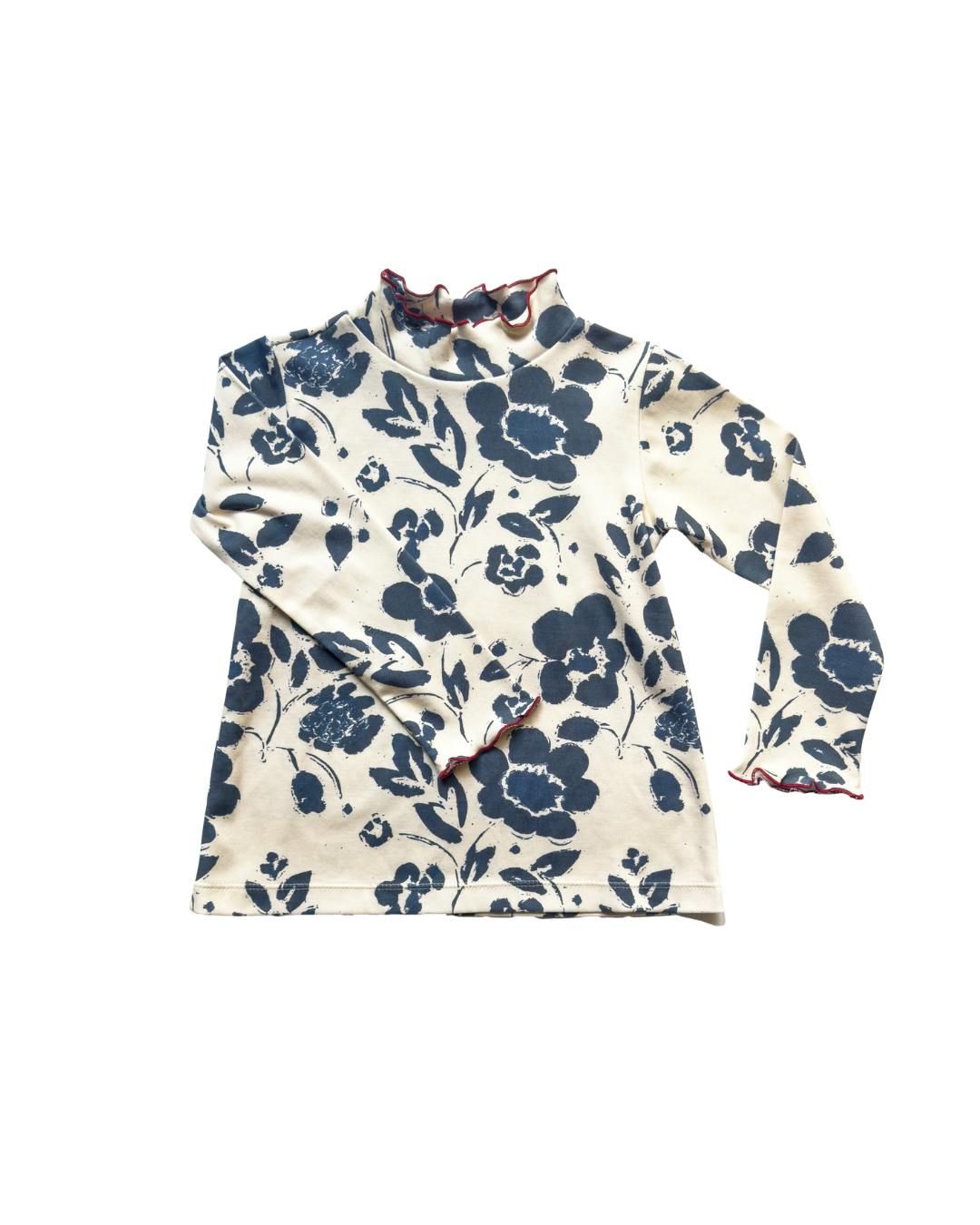 Evelyn Turtleneck in Dot Stripe and Shelby Navy