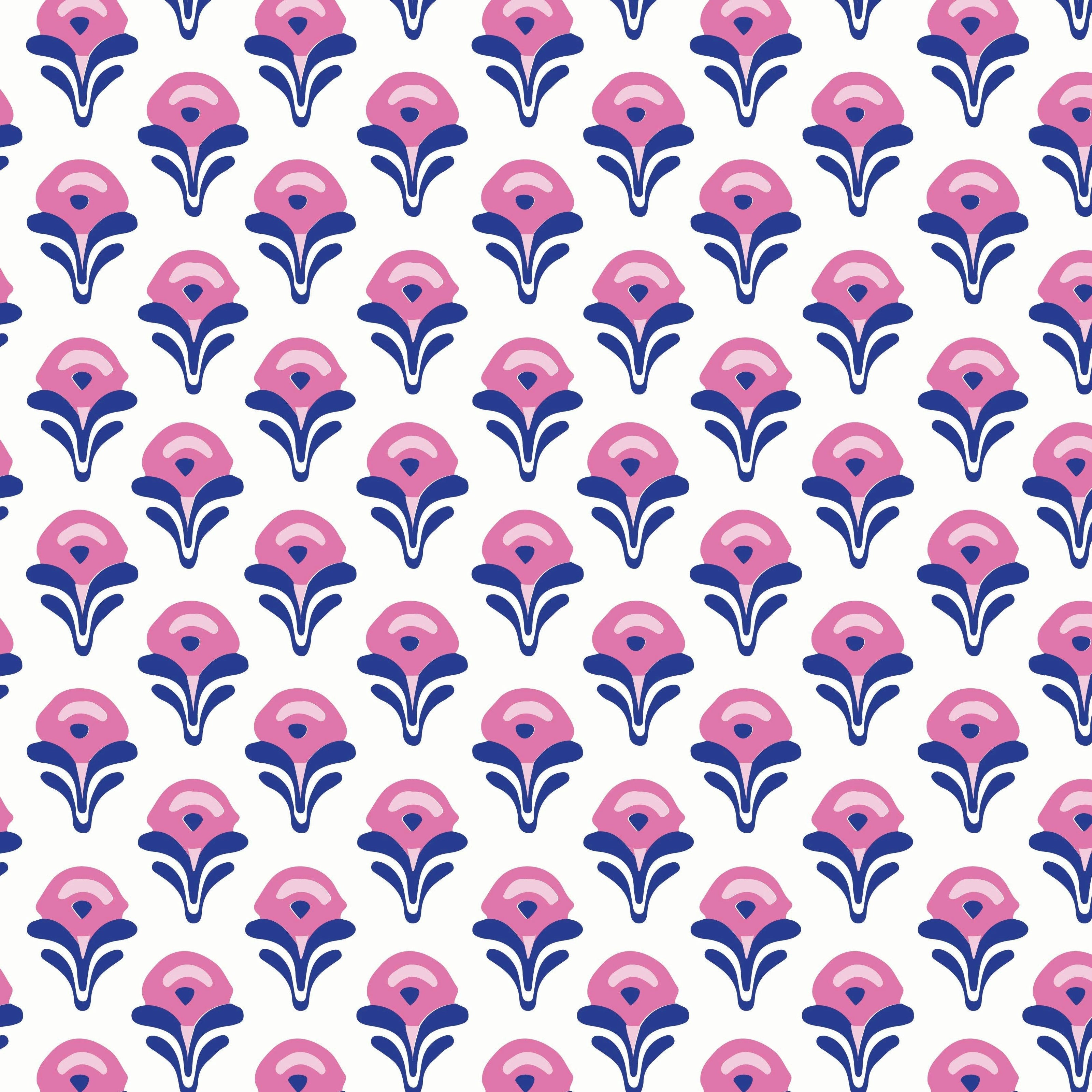 Margot Girls' Performance Skirt by LH Sport - Boho Flora Hot Pink Navy