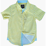 Gingham Blue Shirt in Short Sleeves