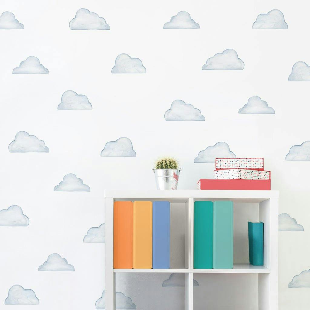 Watercolor Clouds Stylized • Mini • Peel-and-Stick Wall Decals