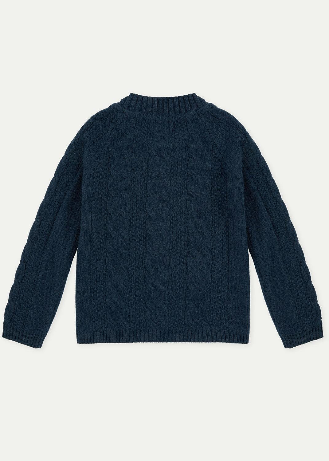 The Navy Merino Cashmere Zipped Bomber