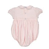 Princess Charlotte Pink Hand-Smocked Bubble Romper
