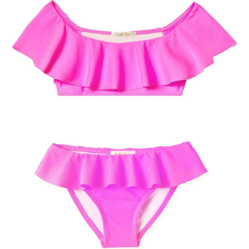 Wide Neck Ruffle Bikini