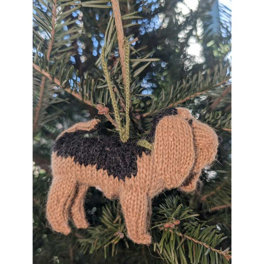 Bloodhound Dog Hand Knit Christmas Ornament Arcadia Home