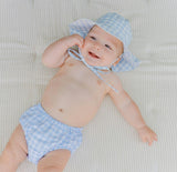 Oasis Blue Gingham Diaper Bloomer Cover