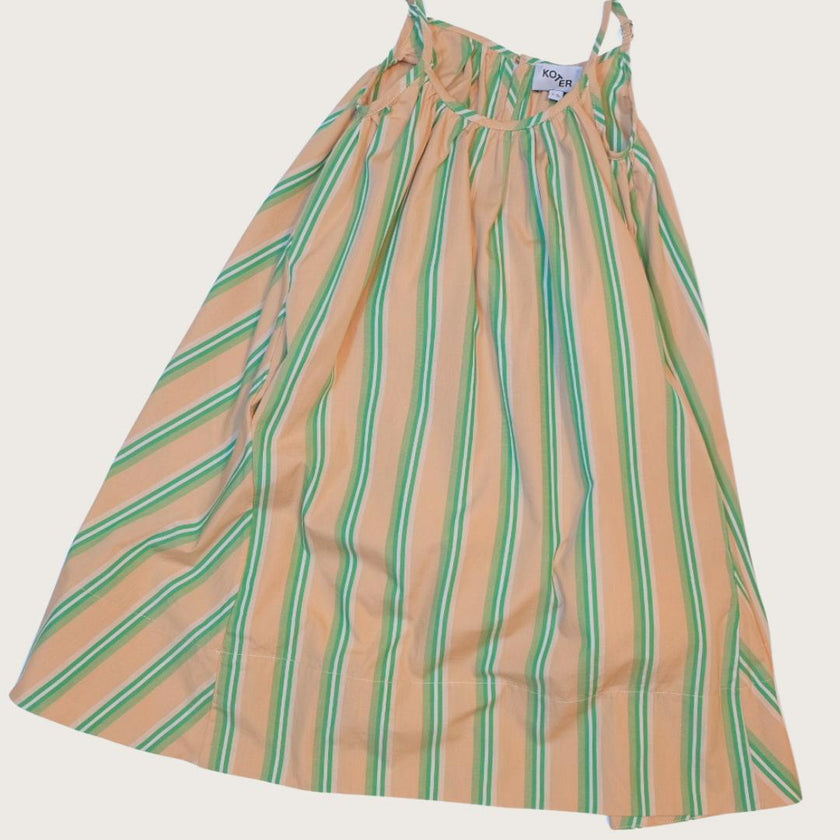Cleo Green Stripe Cotton Slip Dress