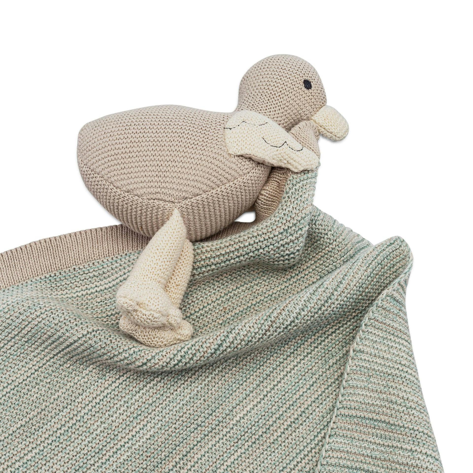 Charlie Farmhouse Knitted Lovey  Blanket (Georgie the Goose)