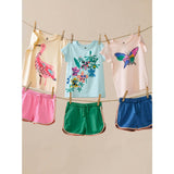Rainbow Binding Track Shorts, Pink