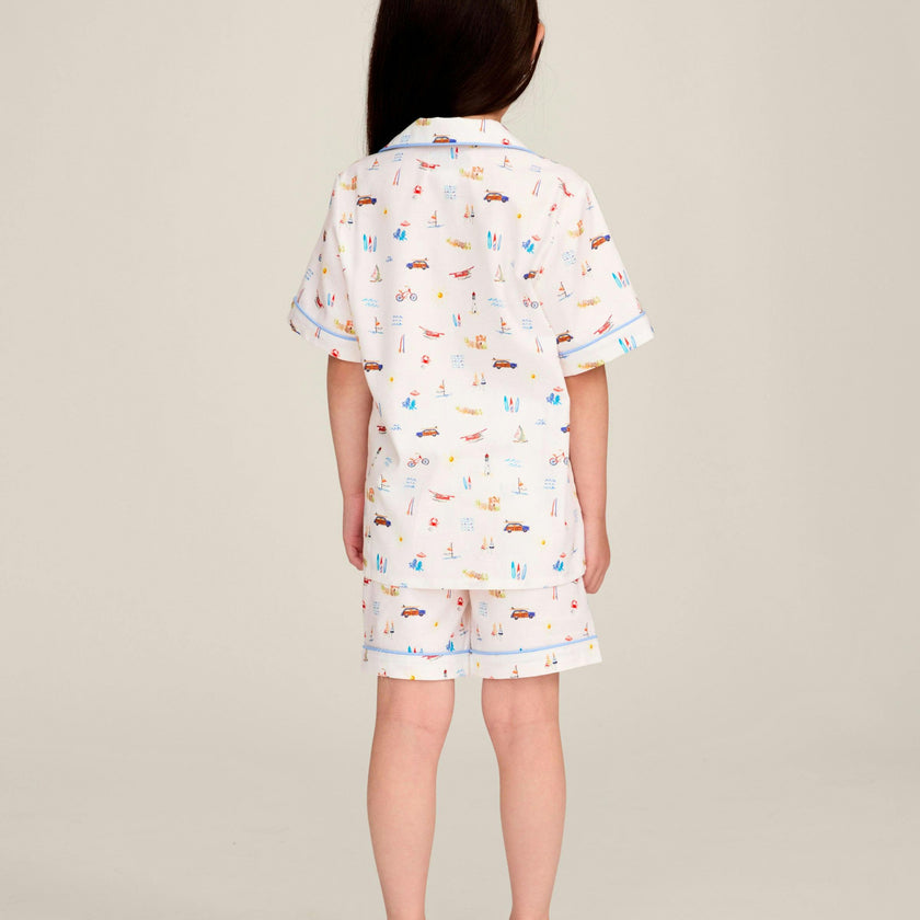 Kid's Twill Pajama Short Set in Summer Nostalgia