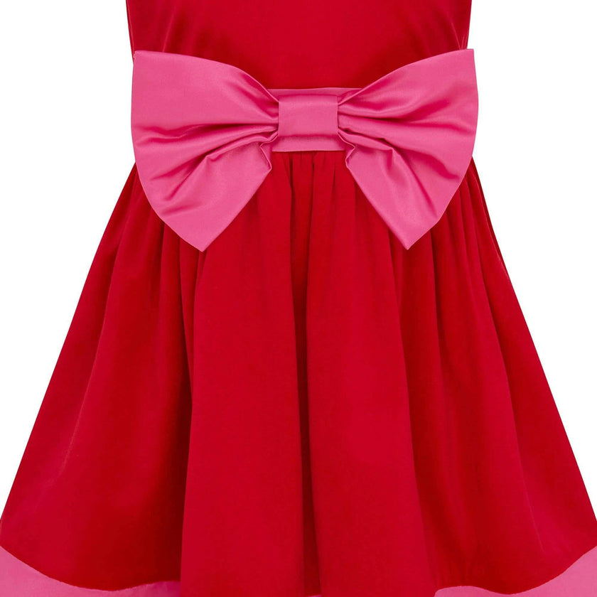 Paris Bow Satin Girls Party Dress