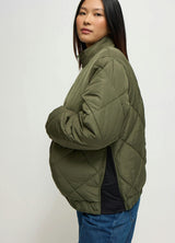 Expandable Side Zipper Maternity Puffer Jacket