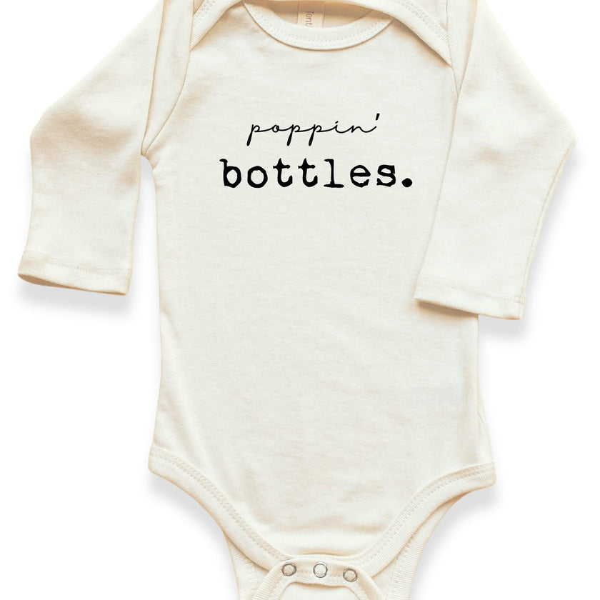 Poppin Bottles Organic Baby Bodysuit Long Sleeve
