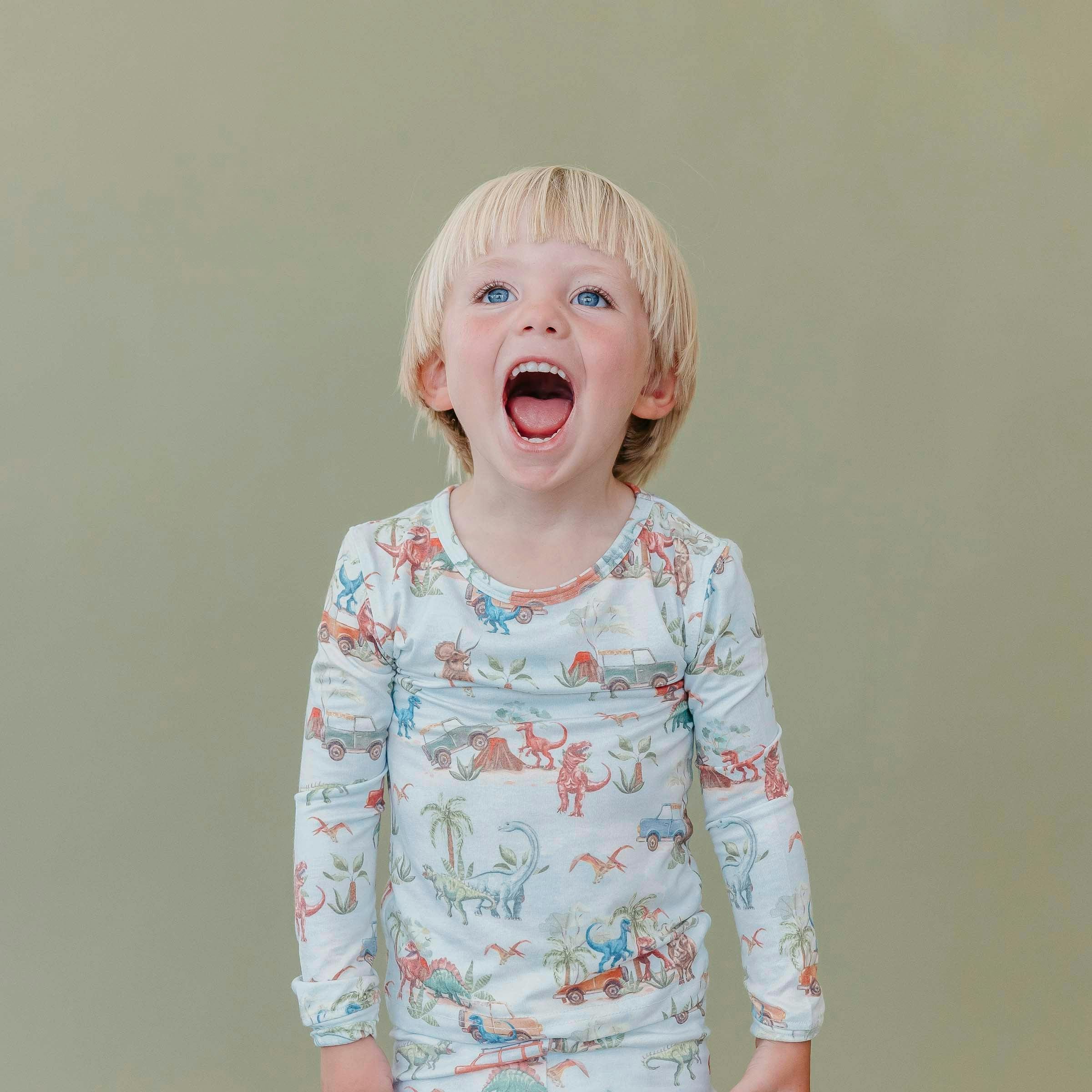 2pc Long Sleeve Pajama Set - Dino Explorer