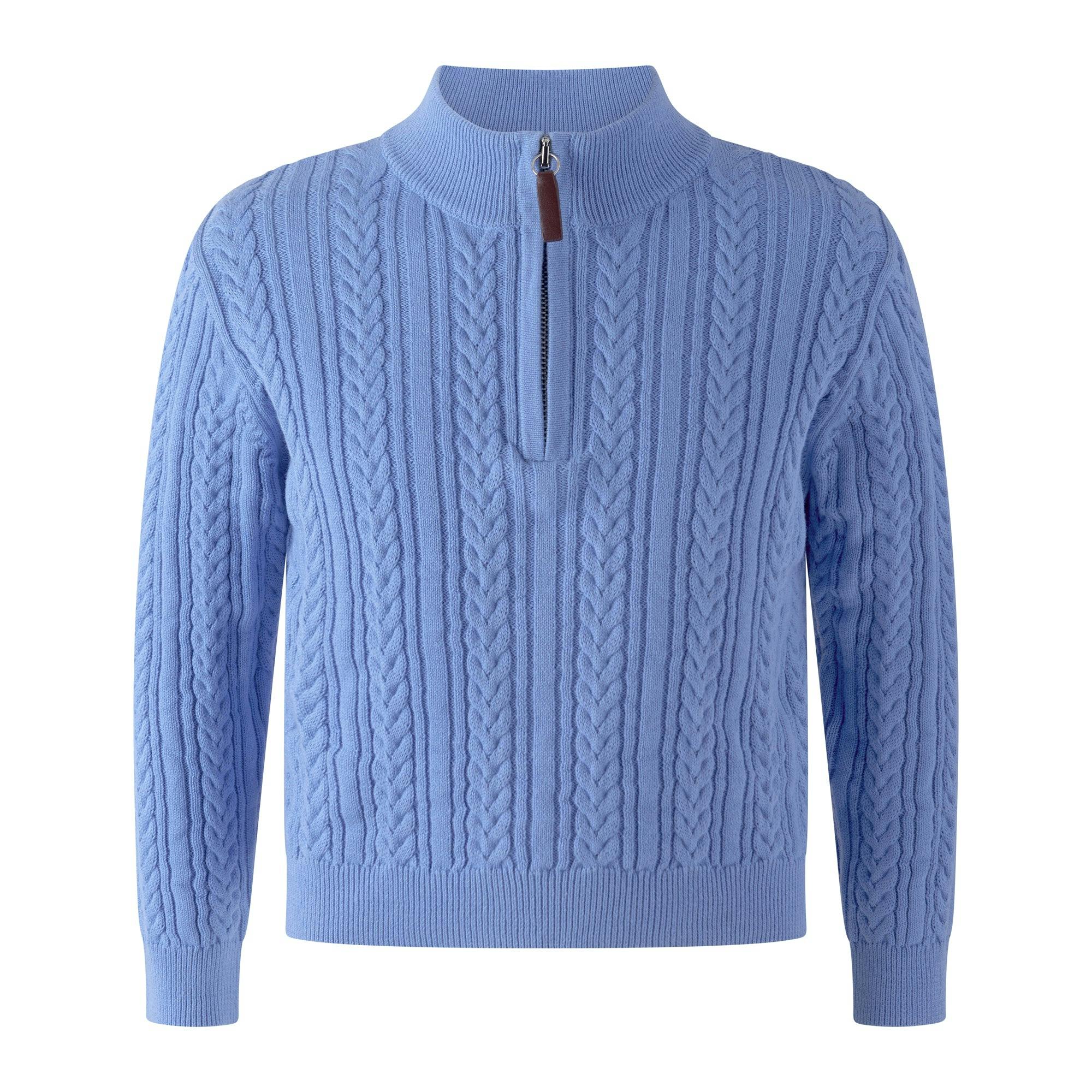 Blue Half Zip Sweater