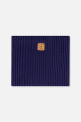 Ribbed Knit Neckwarmer Navy Blue