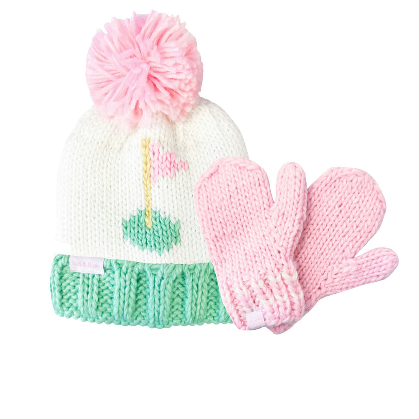 Golf Flag Bobble Hat, Pink