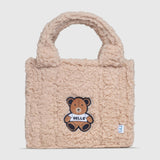 Sherpa Tote Bag – Cozy, Colorful & Convertible with Matching Coin Purse, Teddy Bear