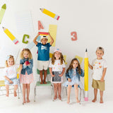 Back To School Trellis Short Sleeve Tutu Dress