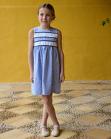 Miel Dress Blue Stripe Seersucker
