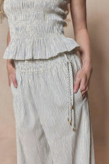 Harley Pants in Blue & White Pinstripe