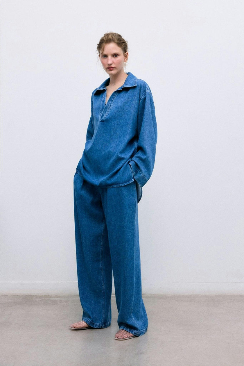 TNS Tencel Woman Shirt Mid Denim