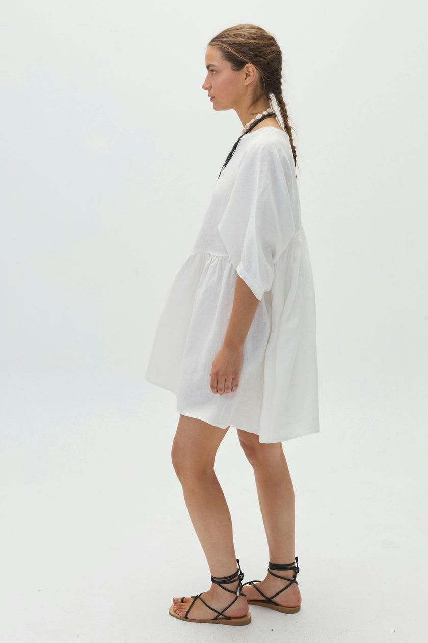 Alcala Linen Dress - Off White