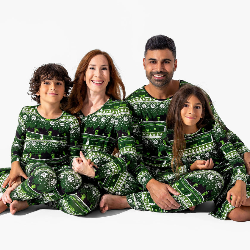 Minecraft Creeper Holiday Bamboo Women's Pajama Set