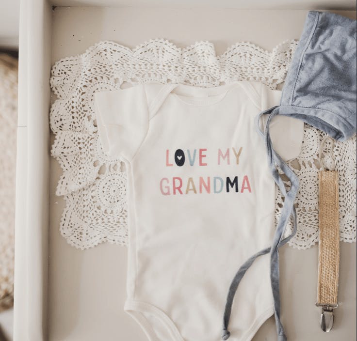 graphic bodysuit | love grandma