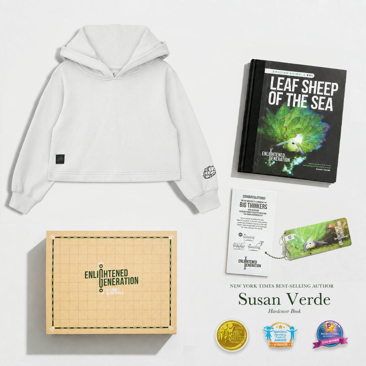 Leaf Sheep Ocean Secrets Gift Box with Kids Cropped Hoodie, Book, and Activities