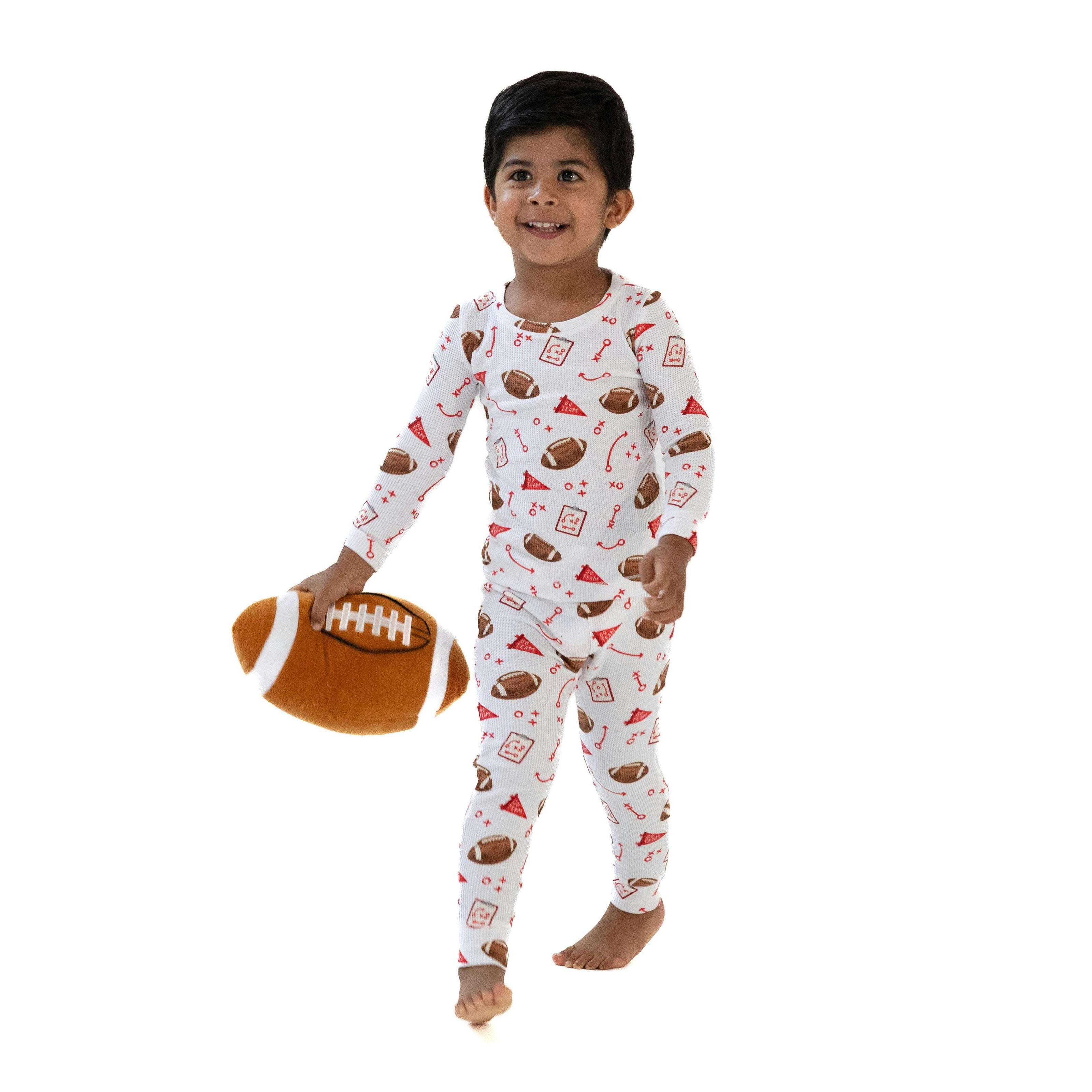 Touchdown Time - Red - Long Sleeve Loungewear Set