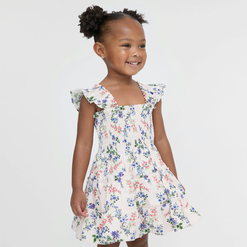 The Tiny Ellie Nap Dress - Pink Scallop Bow Chintz