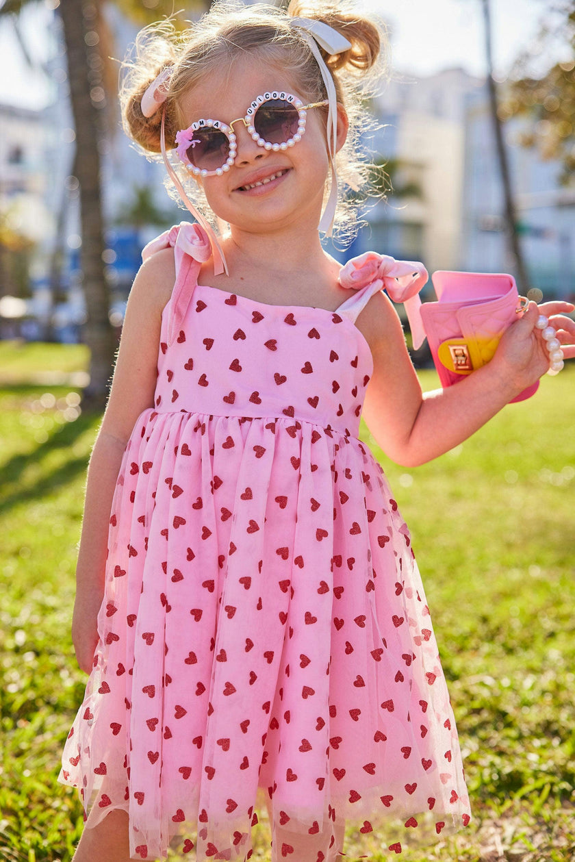 Women's Pink Hearts Tank Dress