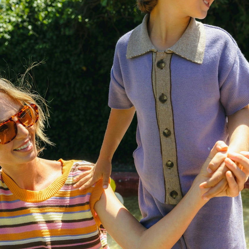 children's organic cotton polo shirt - sunwashed lilac