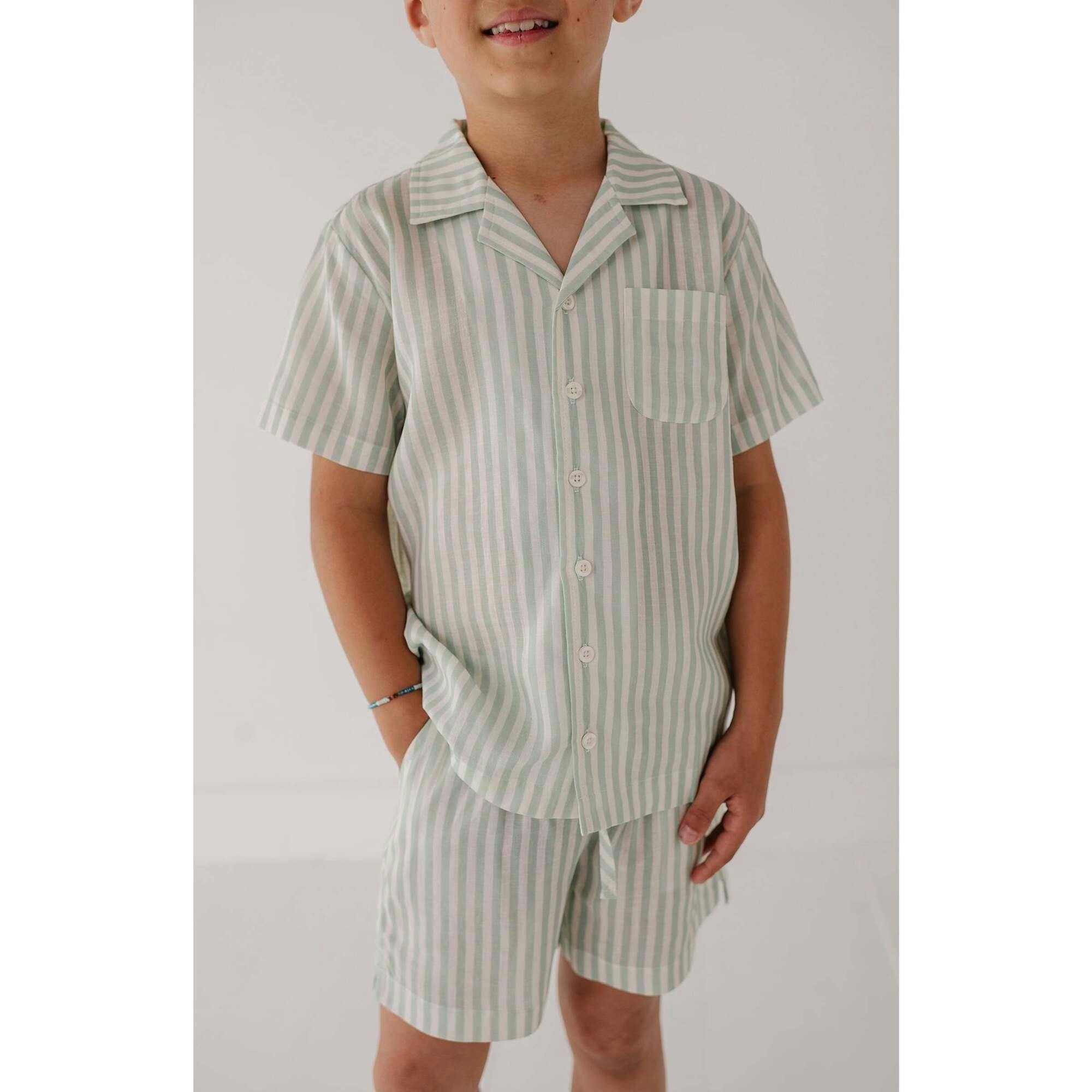 Boy's Linen Button Top
