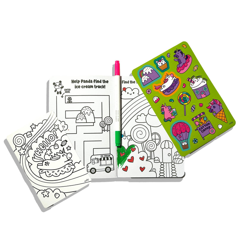 Let's Go! Activity & Coloring Kit - Unicorn Candy Town